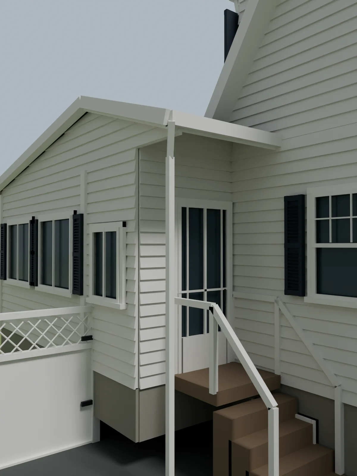 Back-door roof and gutter