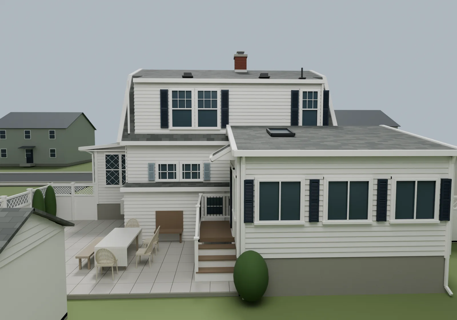 Rear patio and sunroom