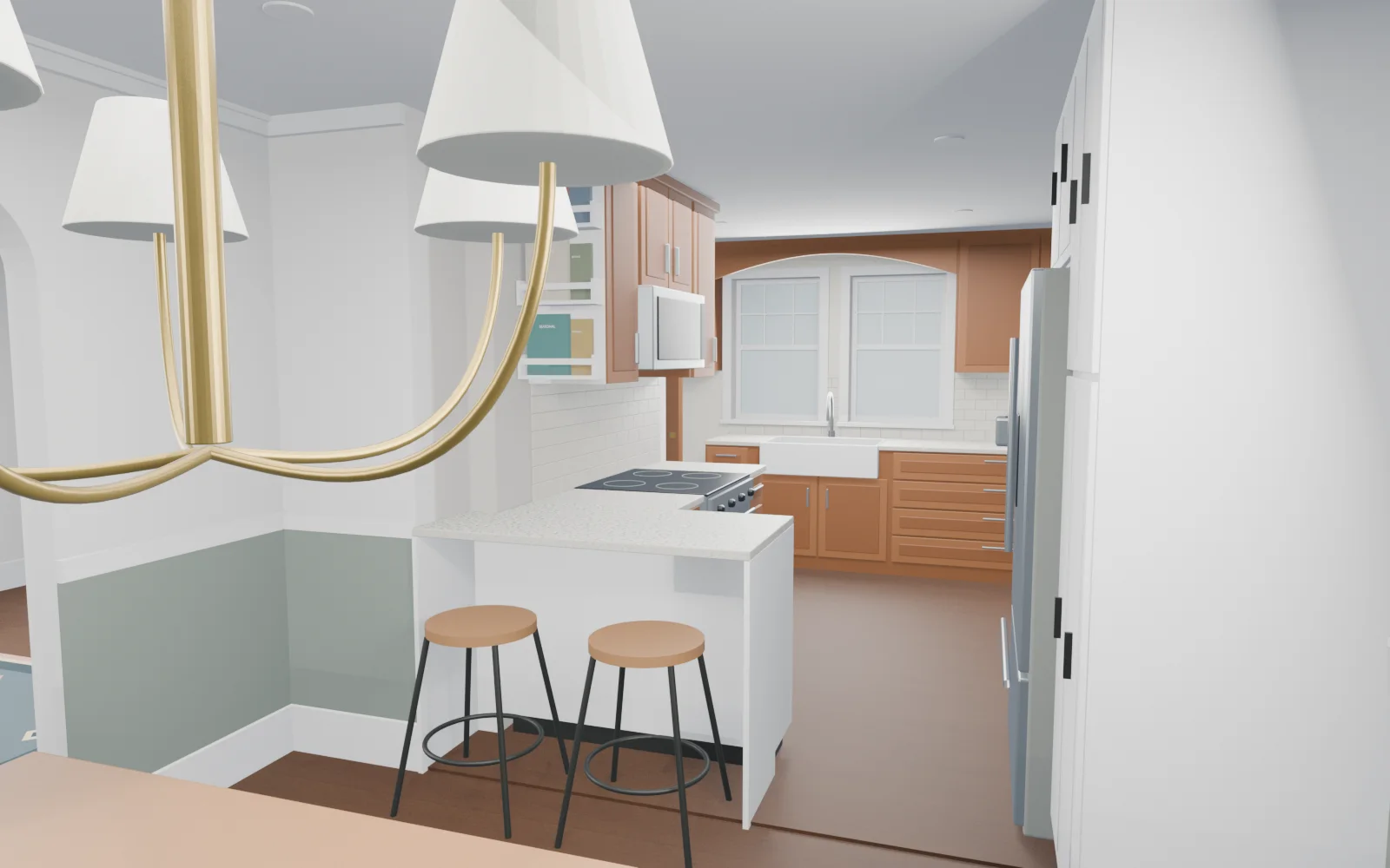Dining toward the kitchen