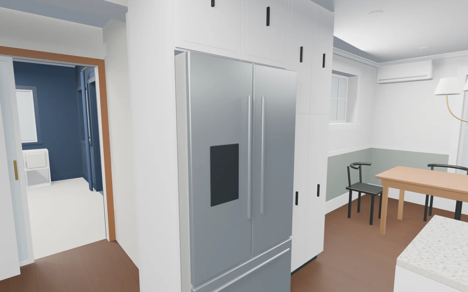 Cabinet depth and passage