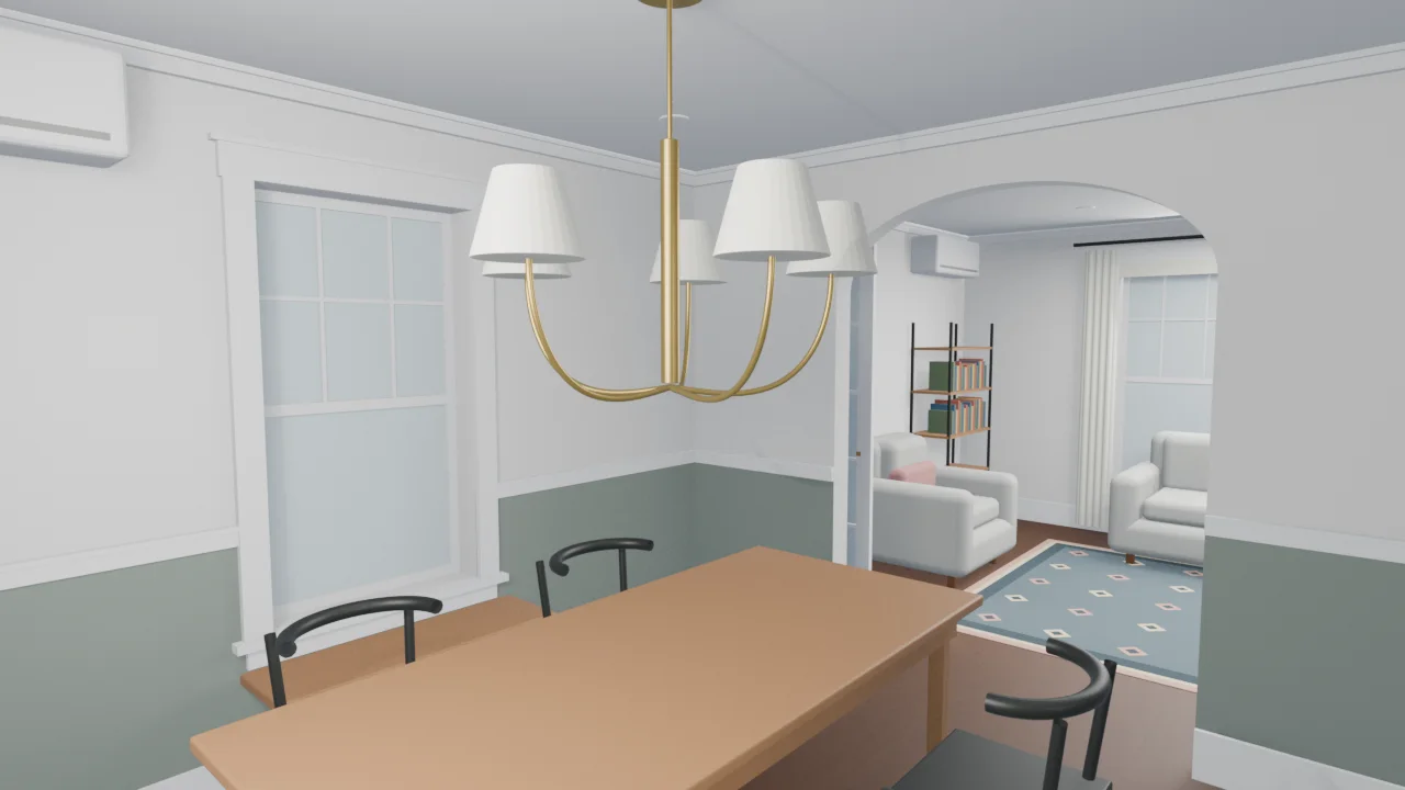 Dining room toward living