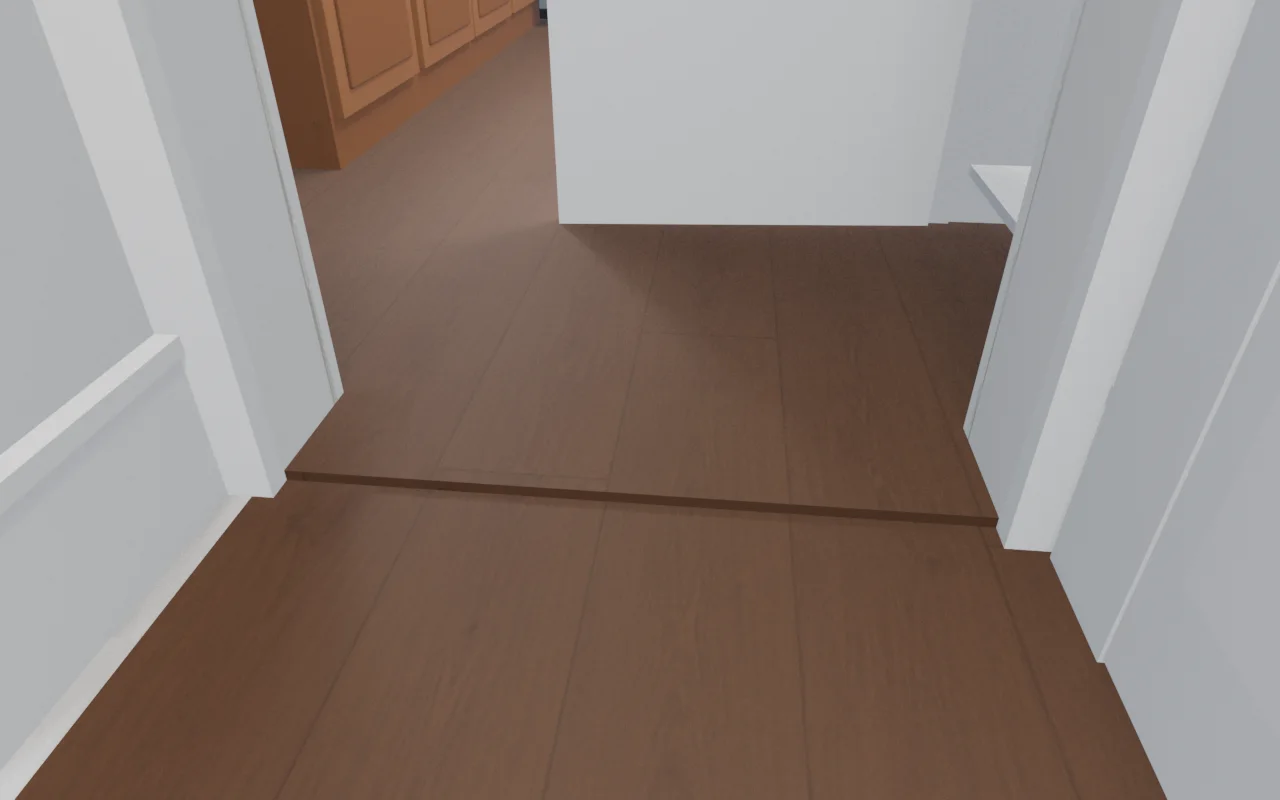 Kitchen floor transition