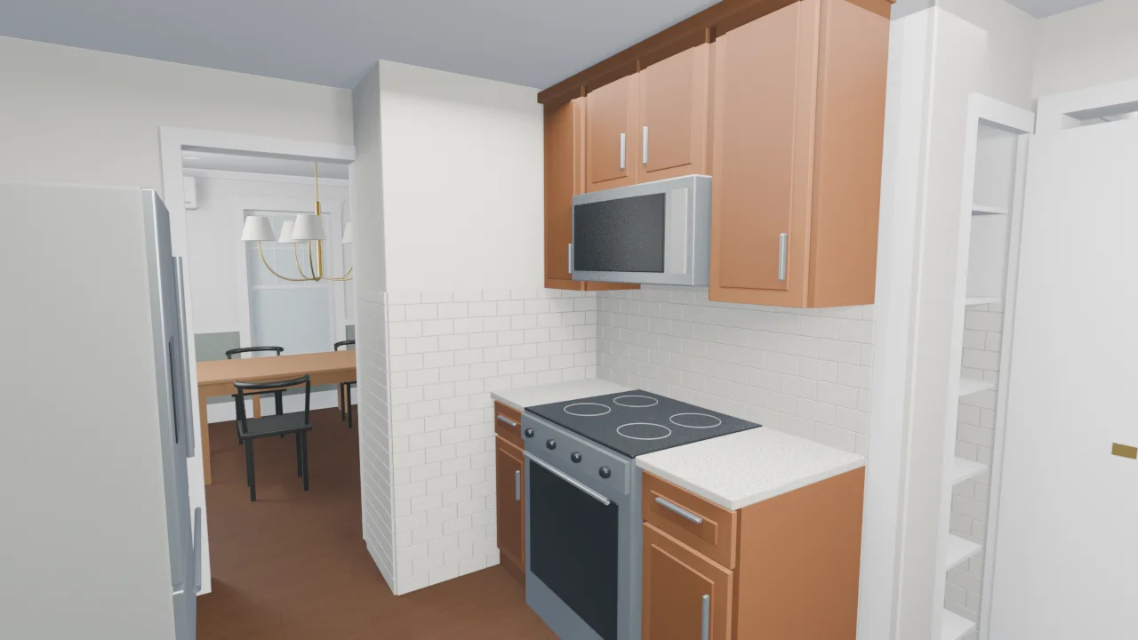Kitchen range and refrigerator