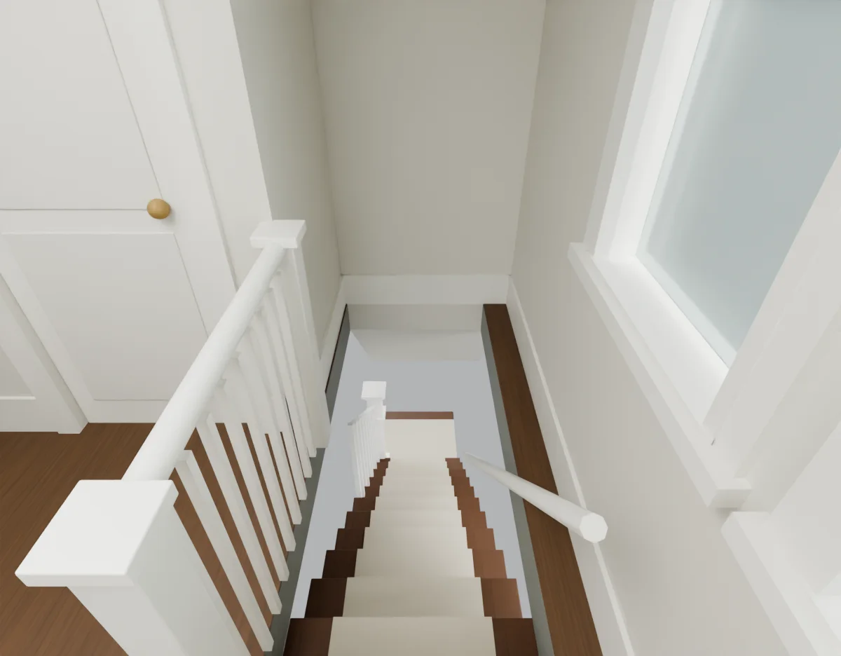 Looking down the stairs