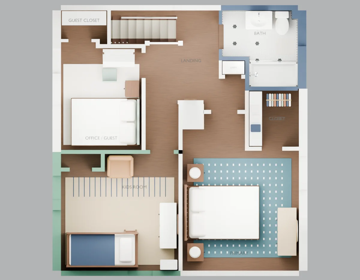 Existing upstairs floor plan