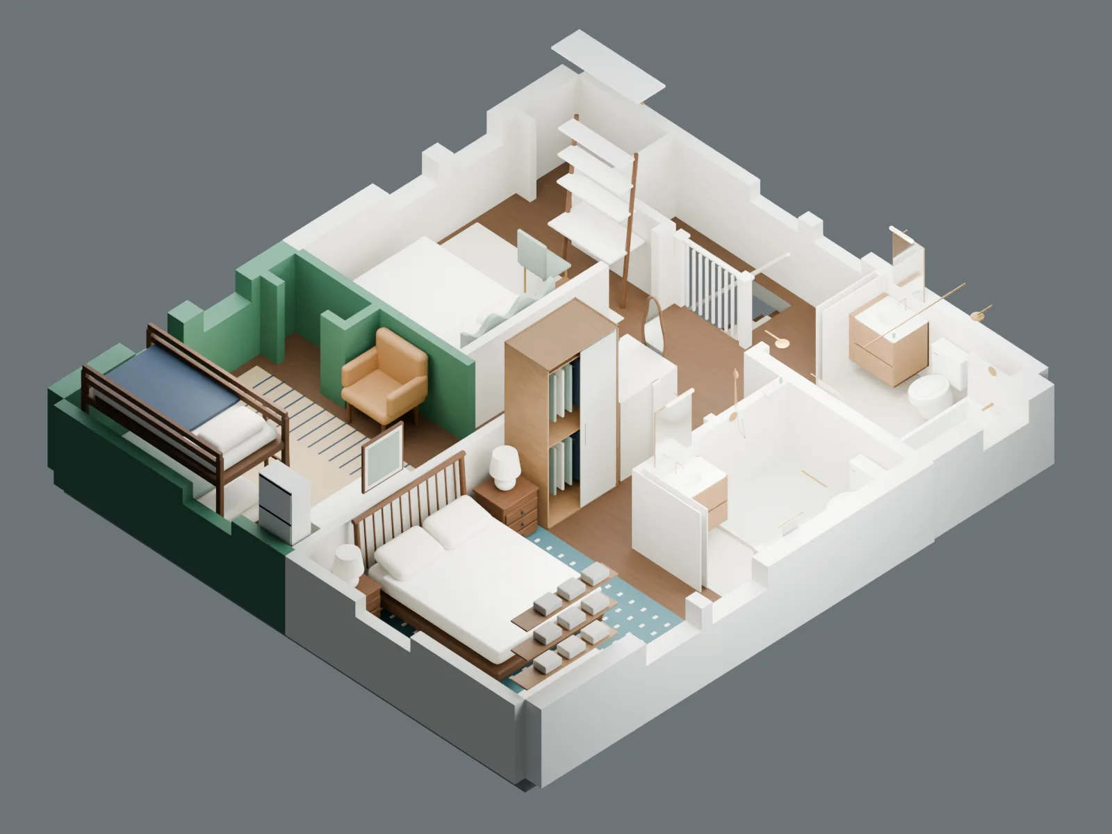 The whole upstairs