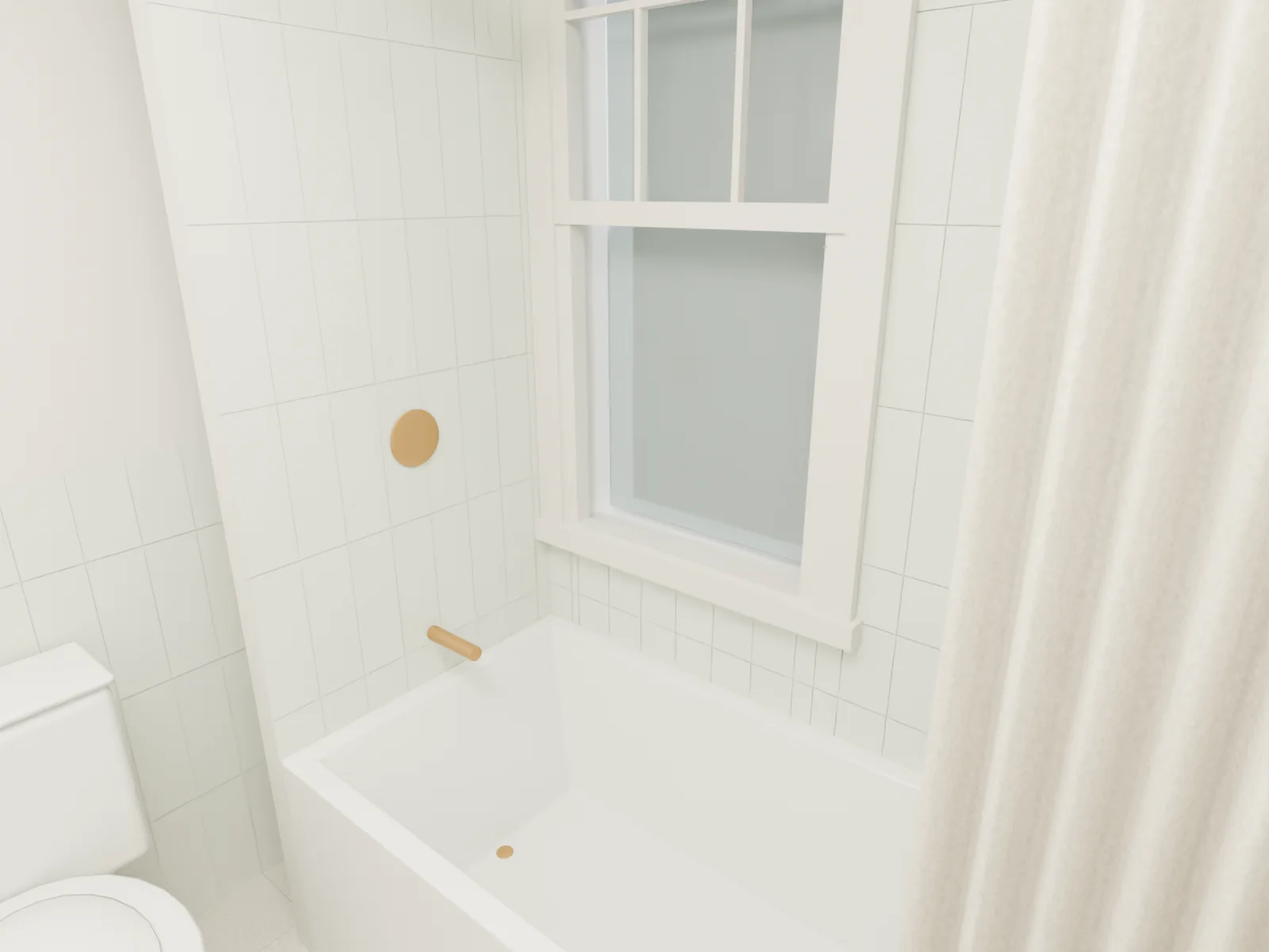 Hall bath: the tub