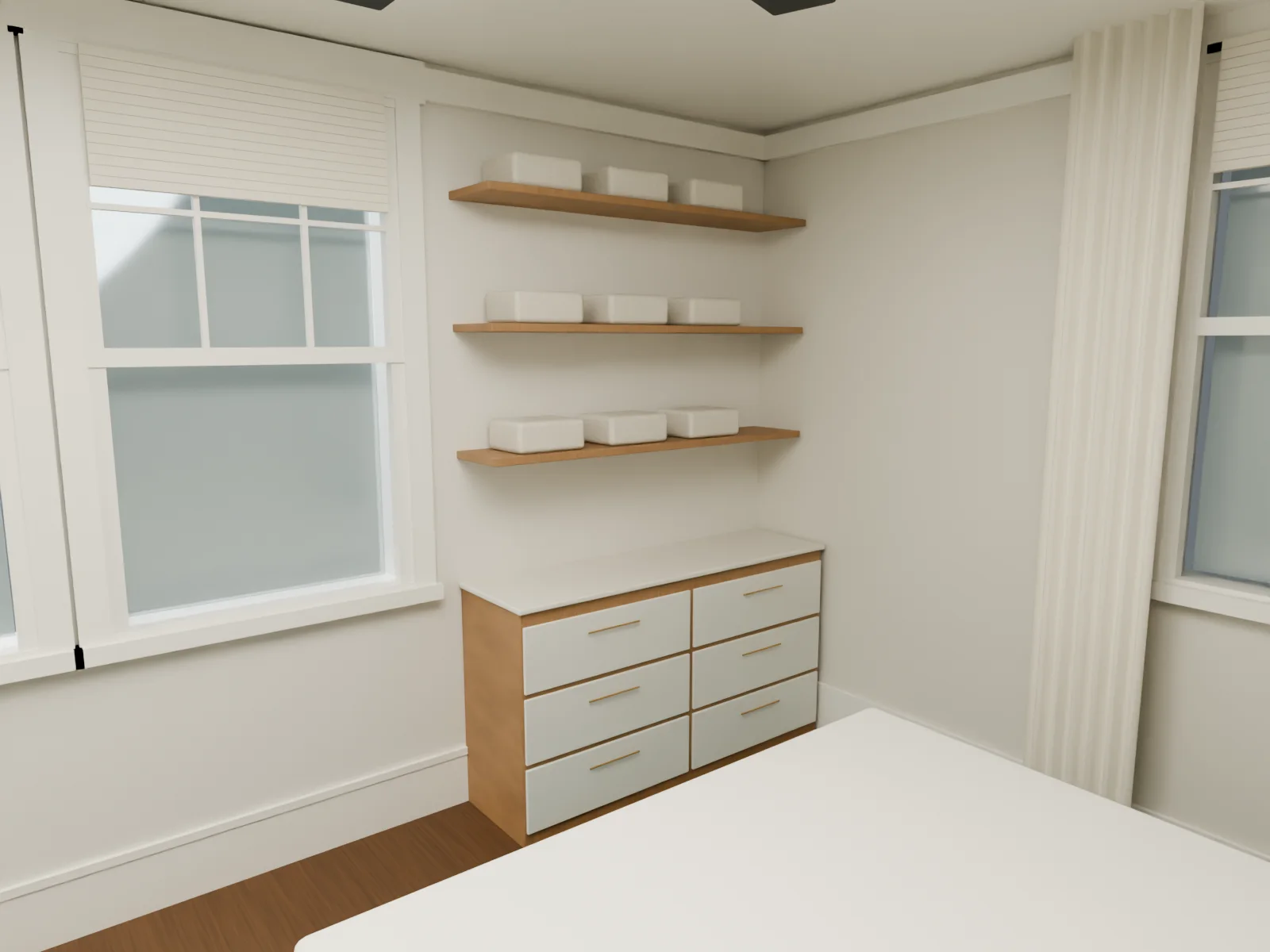Primary: drawers and shelving
